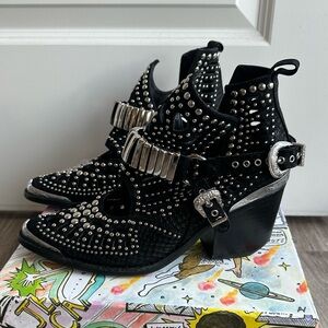 JEFFREY CAMPBELL Wylie Studded Western Ankle Boots